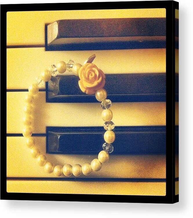 Instagram Acrylic Print featuring the photograph #bracelet #piano #rose #new by Elitsa Bakalova
