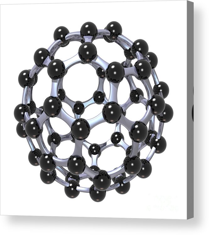 Allotrope Acrylic Print featuring the digital art Buckminsterfullerene or Buckyball C60 18 by Russell Kightley
