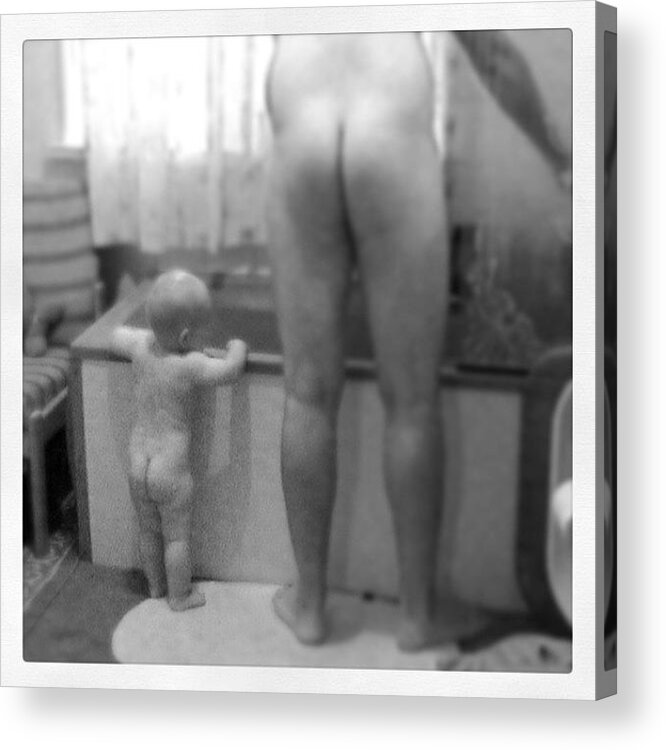 Blackandwhite Acrylic Print featuring the photograph #bum #bottom #nudes by Andy Bolton