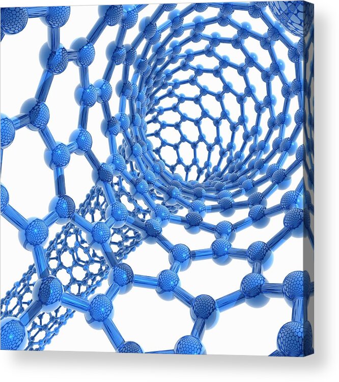 Square Acrylic Print featuring the digital art Carbon Nanotube, Artwork by Laguna Design