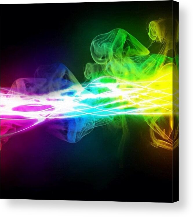 Pink Acrylic Print featuring the photograph #cool #rainbow #smoke #epic #pink #blue by Alexis V