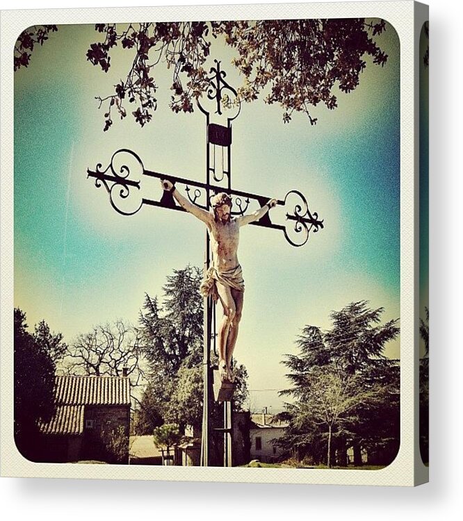 Jj Acrylic Print featuring the photograph #cross In The Centre Of Brousses by Wilbert Claessens