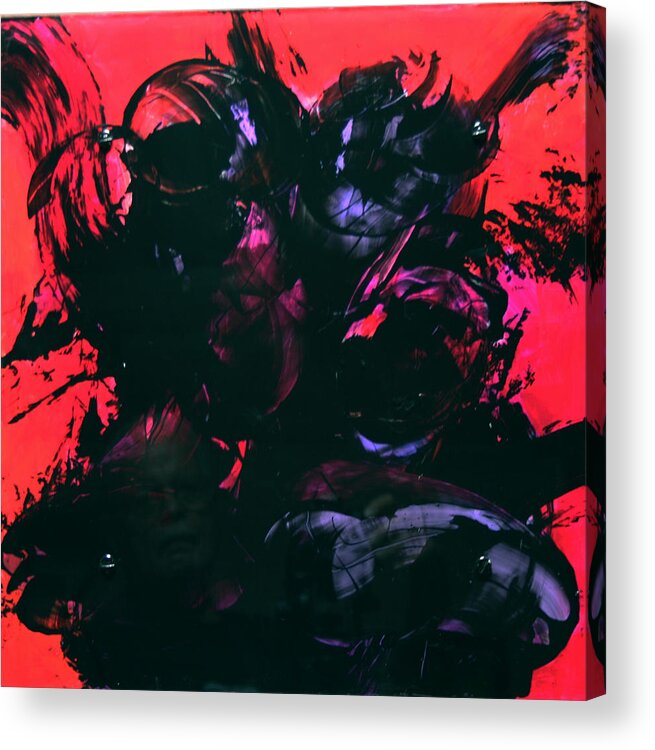 Abstract Acrylic Print featuring the painting Damn Ms. Scarlet 1 by Mordecai Colodner