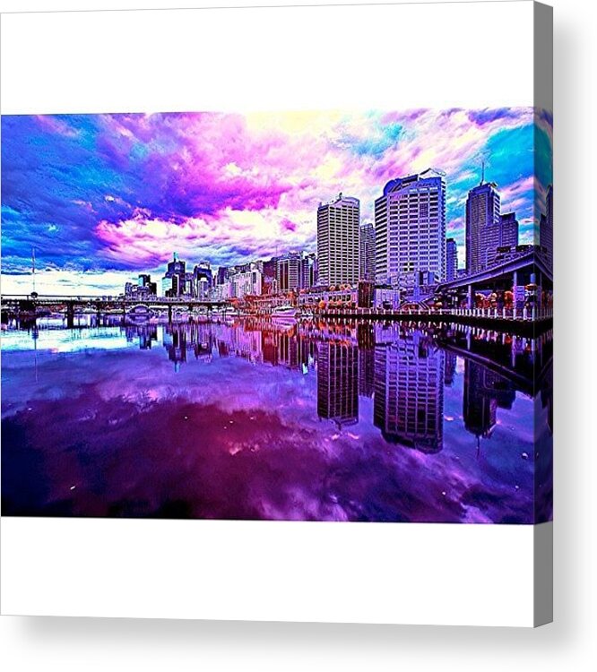 Color Acrylic Print featuring the photograph Darling Harbour Is A Harbour Adjacent by Tommy Tjahjono