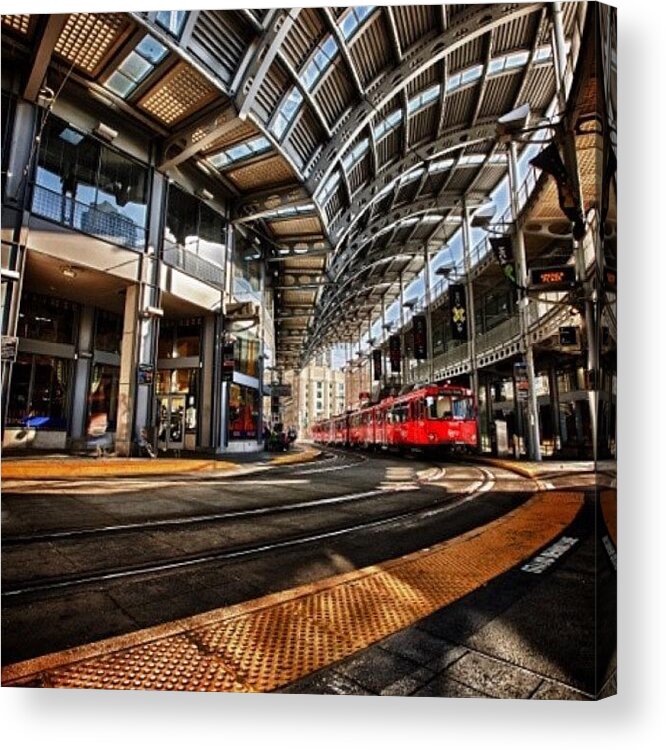  Acrylic Print featuring the photograph Downtown San Diego Trolley Station by Larry Marshall