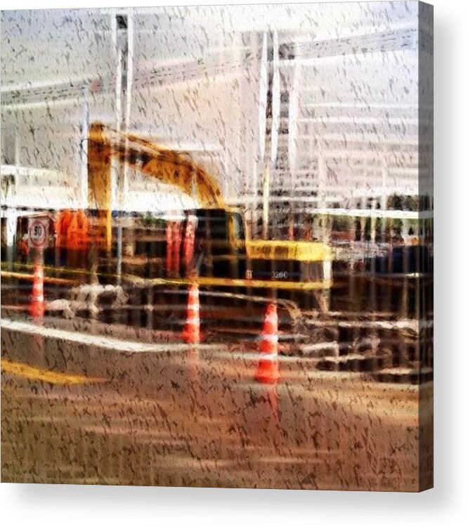 Editcrazy Acrylic Print featuring the photograph #edit #editing A #backhoe #working On by Veronica Burbano