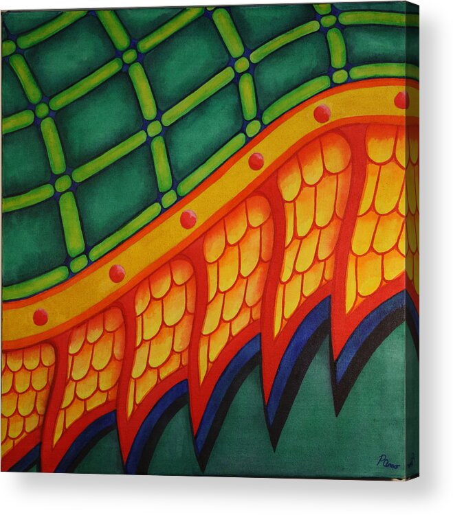 Abstract Design Color Acrylic Print featuring the painting Embellishments III by Paul Amaranto