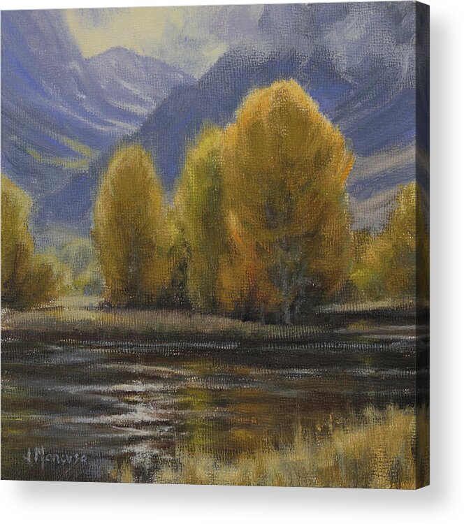 Fall Color Acrylic Print featuring the painting Expecting Snow by Joe Mancuso