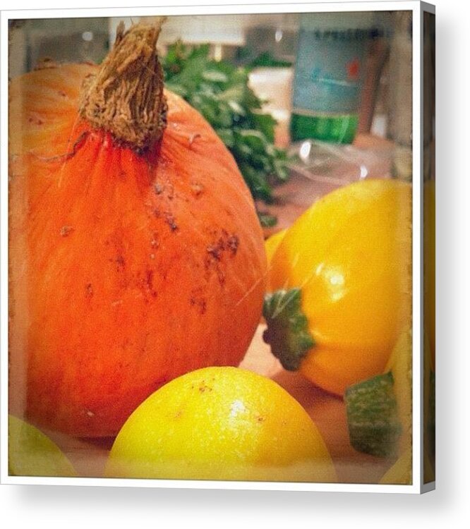Organic Acrylic Print featuring the photograph Fall Harvest Squash Hall! #foodies by Jennifer Augustine