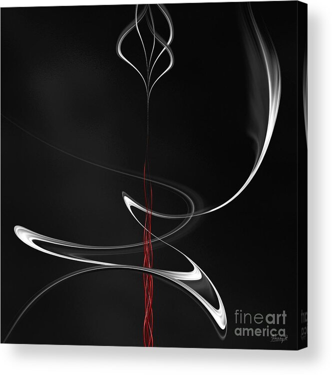 Floating Acrylic Print featuring the digital art Floating with red flow 6 by Johnny Hildingsson