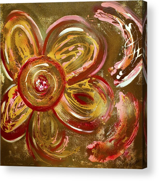 Marketing Acrylic Print featuring the mixed media Flower Power by Artista Elisabet