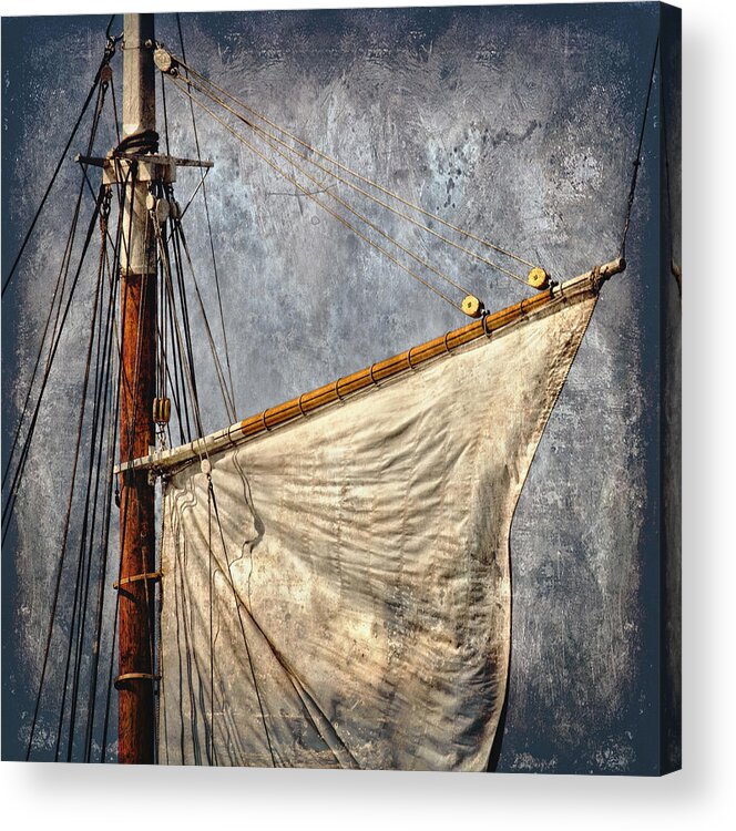 Textured Acrylic Print featuring the photograph Foresail by Fred LeBlanc
