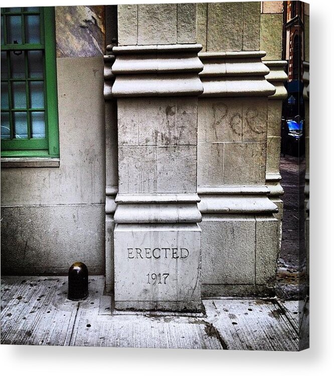 Mobilephotography Acrylic Print featuring the photograph Formerly The Manhattan Trade School For by Natasha Marco