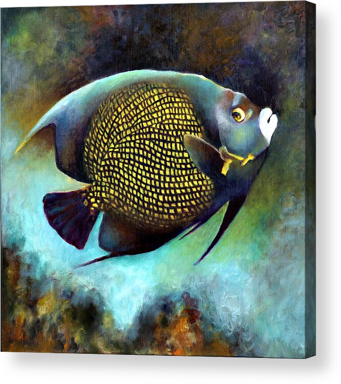  Acrylic Print featuring the painting French Angelfish by Nancy Tilles
