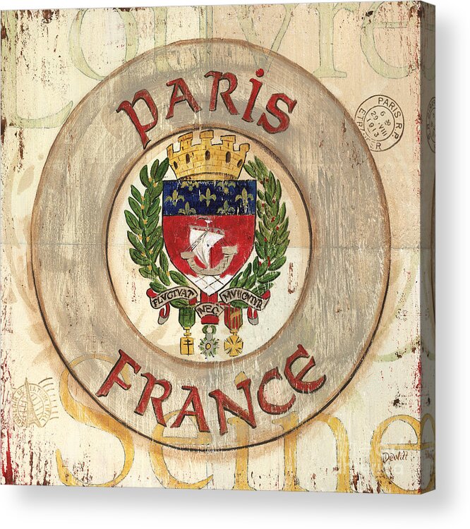 Paris Acrylic Print featuring the painting French Coat of Arms by Debbie DeWitt