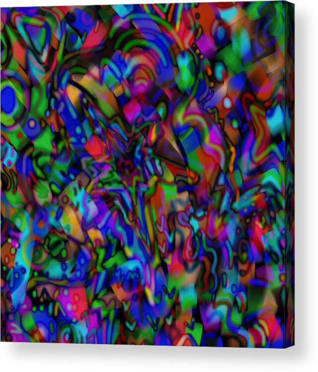 Ribbons Acrylic Print featuring the mixed media Get Busy by Kevin Caudill