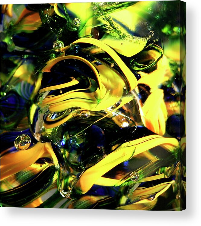 Digital Art Acrylic Print featuring the digital art Glass Macro XXI by David Patterson