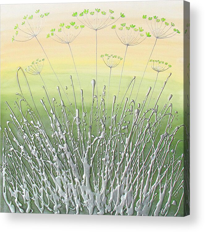 Allium Acrylic Print featuring the painting Green Alliumn by Amanda Dagg