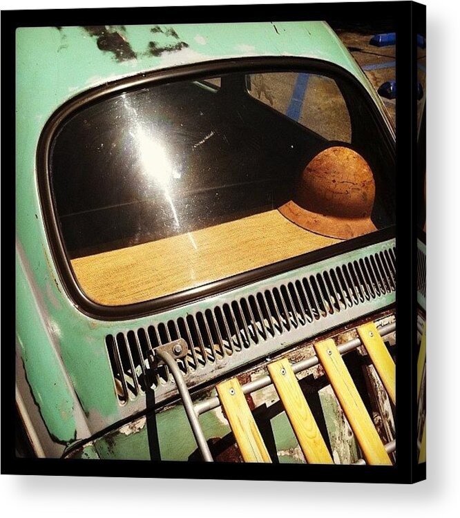 Volkswagon Acrylic Print featuring the photograph Green VW by Gwyn Newcombe