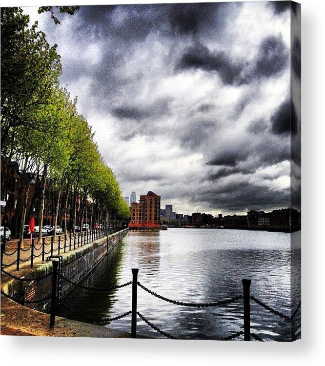 Instalondon Acrylic Print featuring the photograph Greenland Dock : Clouds #igaddict by Neil Andrews