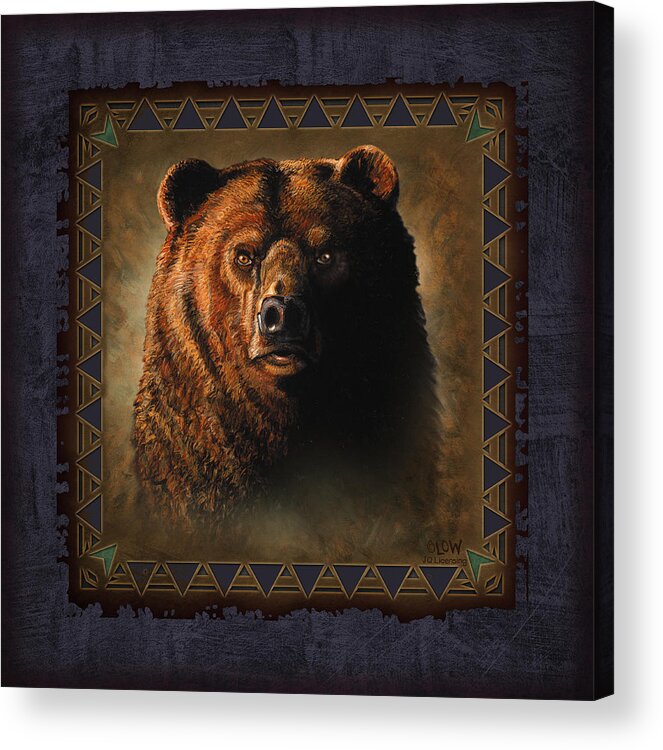 Wildlife Acrylic Print featuring the painting Grizzly Lodge by JQ Licensing