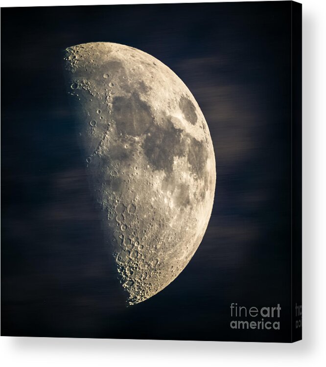 Astronomy Acrylic Print featuring the photograph half moon III by Hannes Cmarits
