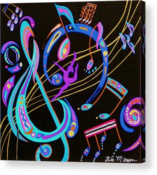 Fine Art Acrylic Print featuring the painting Harmony in Dance by Bill Manson