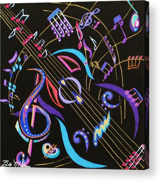 Fine Art Acrylic Print featuring the painting Harmony in Guitar by Bill Manson
