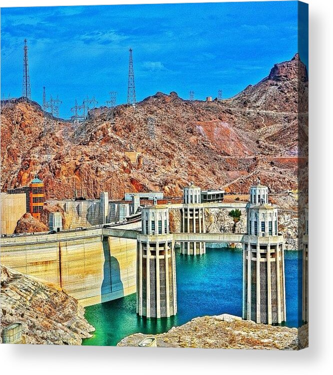Instatraveling Acrylic Print featuring the photograph Hoover Dam, Once Known As Boulder Dam by Tommy Tjahjono