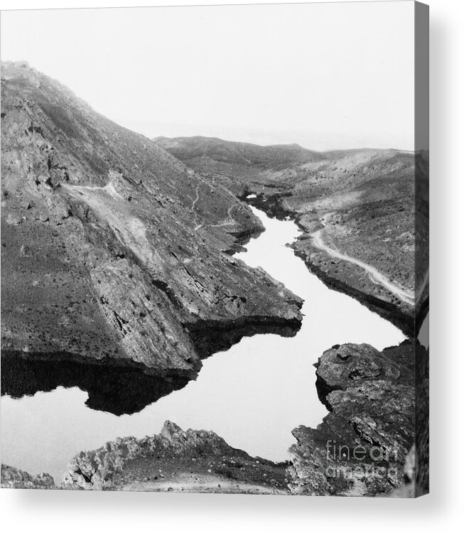 1932 Acrylic Print featuring the photograph IRAQ: OIL RIVER, c1932 by Granger