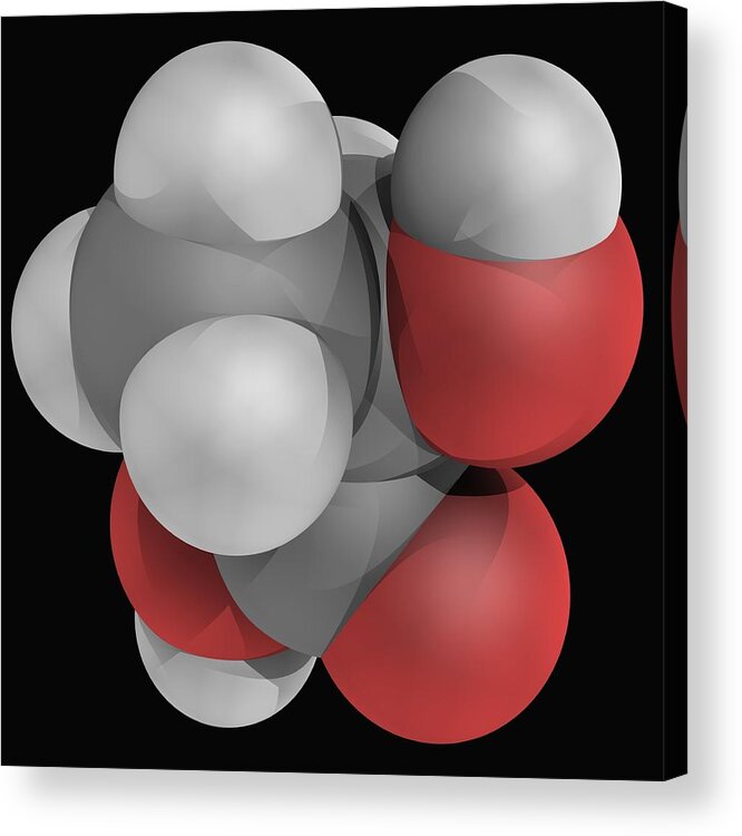 Square Acrylic Print featuring the digital art Lactic Acid Molecule by Laguna Design