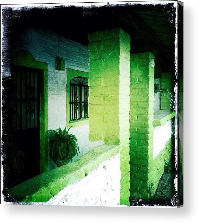 Navema Acrylic Print featuring the photograph Lime Green & White House (puerto by Natasha Marco