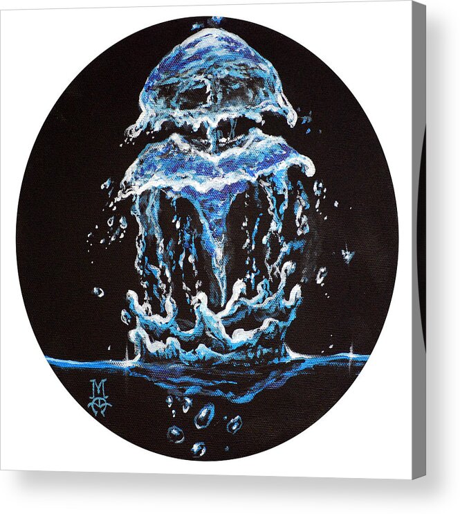 Jellyfish Acrylic Print featuring the painting Liquid Jelly by Marco Aguilar