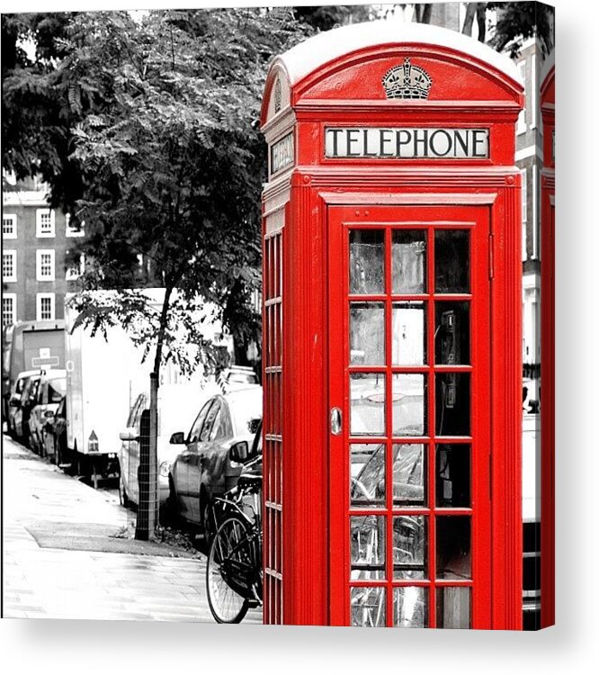 City Acrylic Print featuring the photograph #london #phonebox #red #phone #old by Ben Lowe