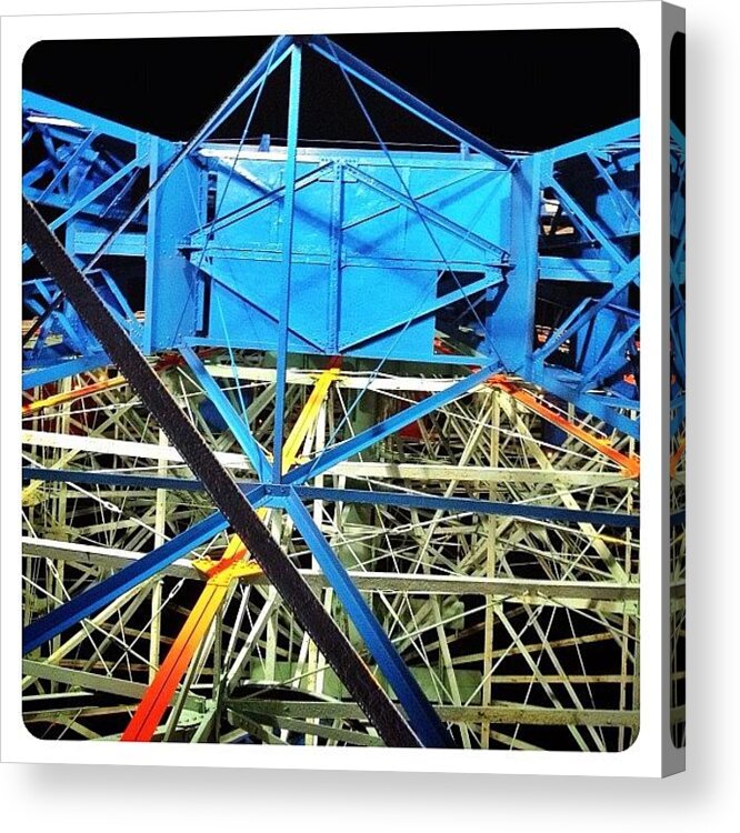 Teamrebel Acrylic Print featuring the photograph Looking Up At The Wonder Wheel by Natasha Marco