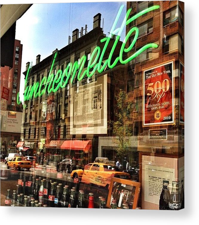 New York City Acrylic Print featuring the photograph Luncheonette - Neon Sign - New York City by Vivienne Gucwa