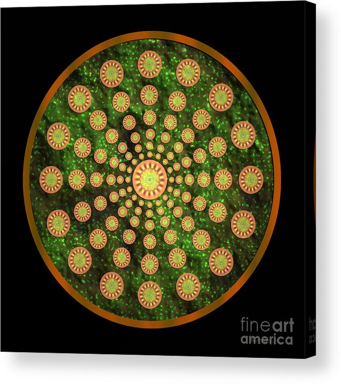 Mandalas Acrylic Print featuring the digital art Mandala Radium 1 by Walter Neal