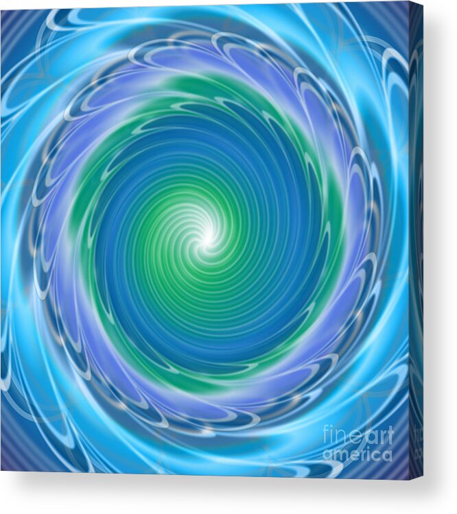 Mandala Acrylic Print featuring the painting Mandala Spin by Shelley Myers