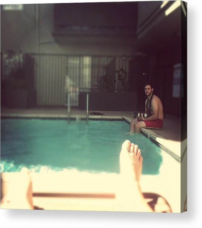  Acrylic Print featuring the photograph Matt Looking Sexy By The Pool by Michael Benatar