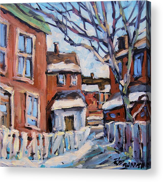 Art Acrylic Print featuring the painting Montreal Scene 03 by Prankearts by Richard T Pranke