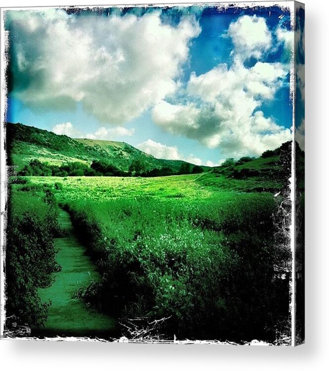 Mountain Acrylic Print featuring the photograph #mountain #clouds #nature #trail by Todd Kelley