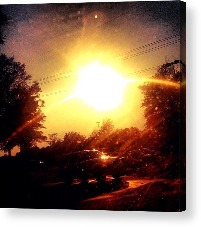 Cary Acrylic Print featuring the photograph My Windshield Is So Dirty #cary #sky by Katie Williams