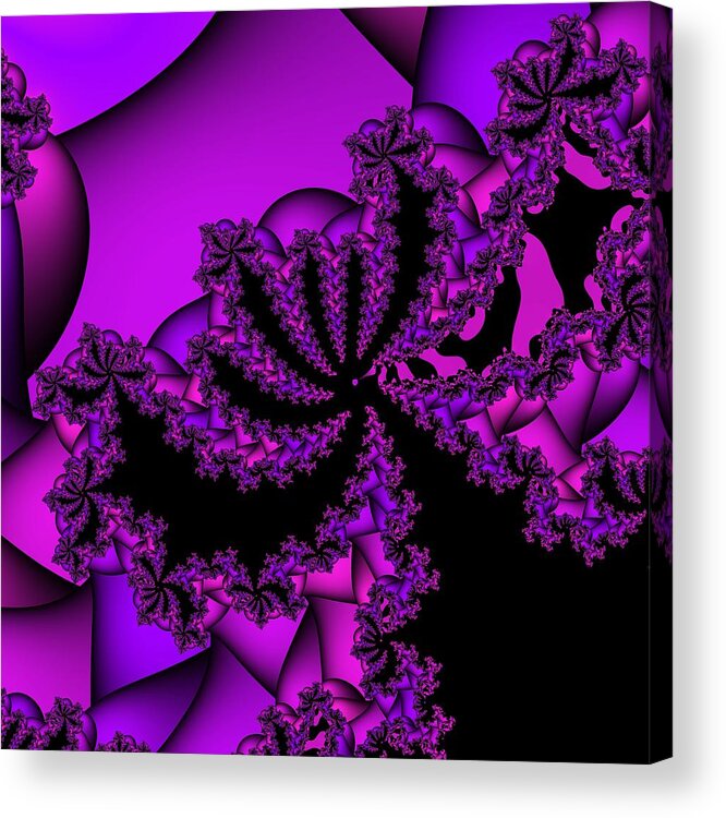 Purple Fractal Acrylic Print featuring the digital art Mystery by Christy Leigh