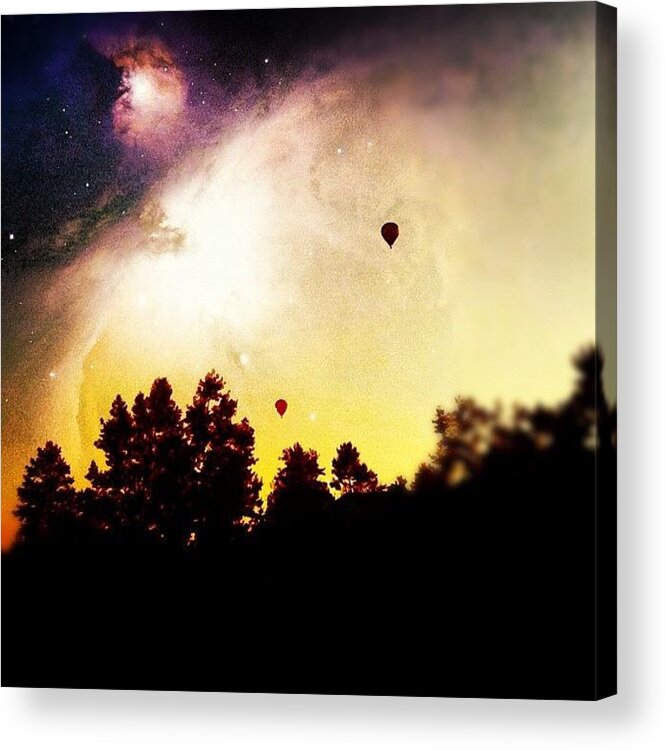Star Acrylic Print featuring the photograph #nature #sky #balloon #tree #dark by Brandon Yamaguchi
