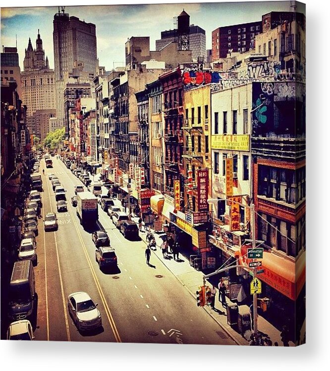 New York City Acrylic Print featuring the photograph New York City's Chinatown by Vivienne Gucwa