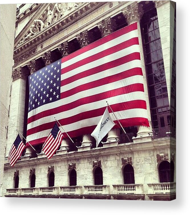 Europe Acrylic Print featuring the photograph New York Stock Exchange/wall Street by Randy Lemoine