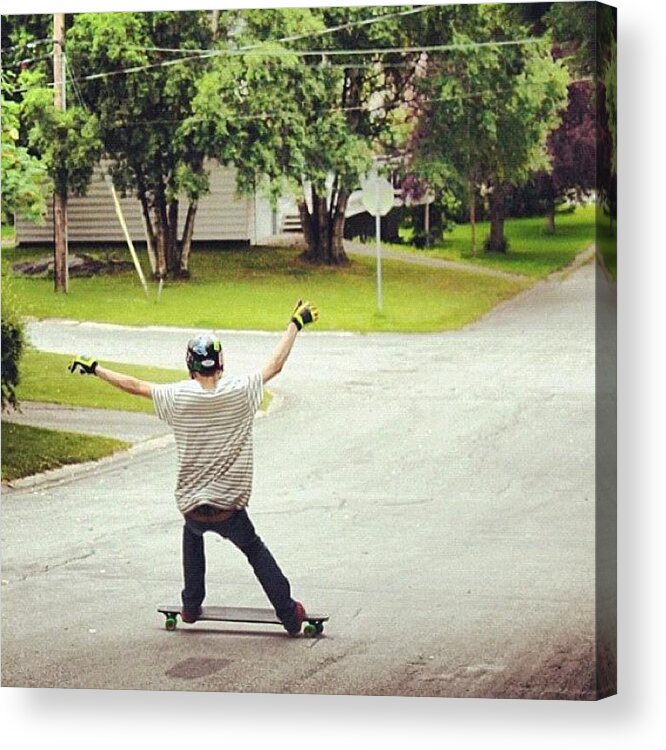 Standup Acrylic Print featuring the photograph Nice Pic By @longboarderinak ! Tag Your by Sweden Longboards