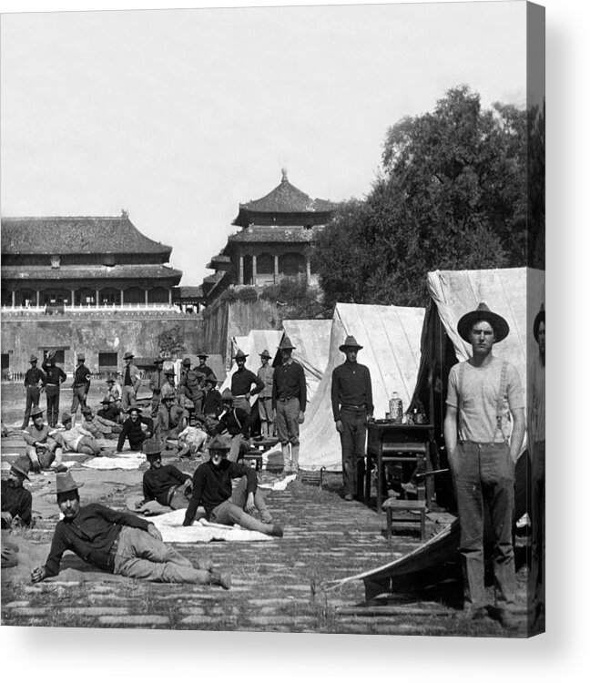 \ninth U.s. Infantry\ Acrylic Print featuring the photograph Ninth US Infantry in Peking - China  c 1908 by International Images