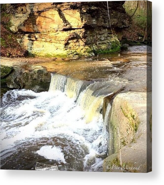 Popularpic Acrylic Print featuring the photograph #ohio #ohiogram #waterfall #river by Pete Michaud