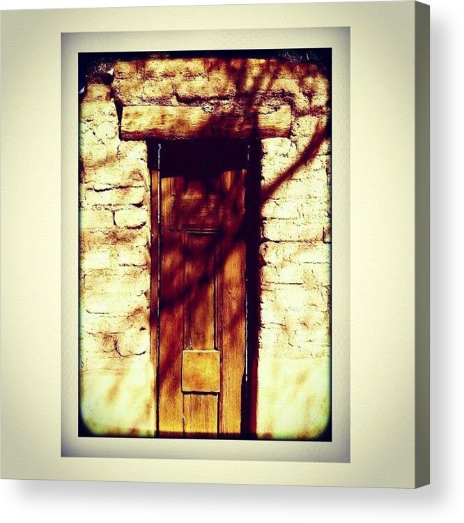 Adobe Acrylic Print featuring the photograph Old Adobe Wall And Door by Paul Cutright